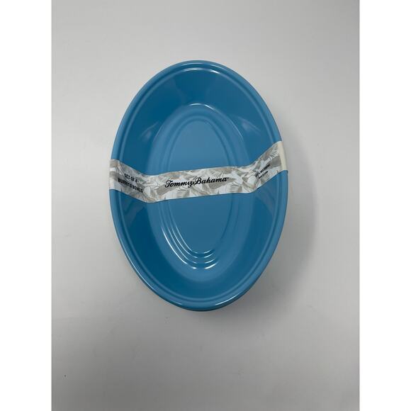 Tommy Bahama Melamine Burrito Bowls Light Blue Rustic Crackle 4PC NEW - Picture 1 of 3